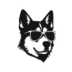 Siberian husky dog vector silhouette