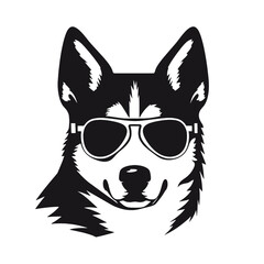 Siberian husky dog vector silhouette
