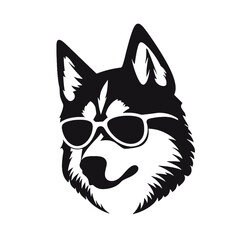 Siberian husky dog vector silhouette