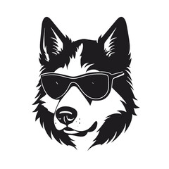 Siberian husky dog vector silhouette