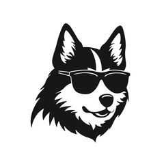 Siberian husky dog vector silhouette