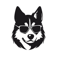 Siberian husky dog vector silhouette
