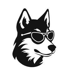 Husky dog silhouette