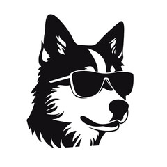 Husky dog silhouette