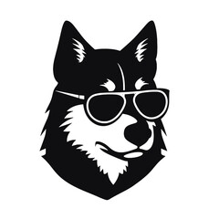 Husky dog silhouette