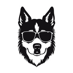 Husky dog silhouette