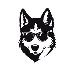 Husky dog silhouette