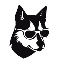Husky dog silhouette