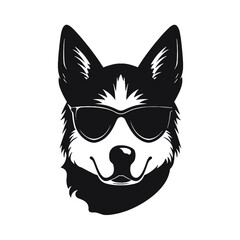 Husky dog silhouette