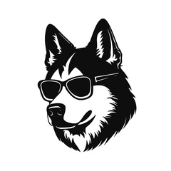 Husky dog silhouette