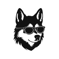 Husky dog silhouette
