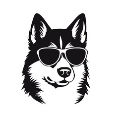 Husky dog silhouette