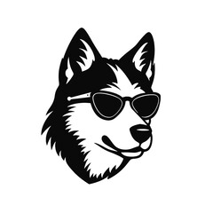 Husky dog silhouette