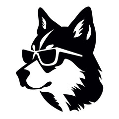 Husky dog silhouette