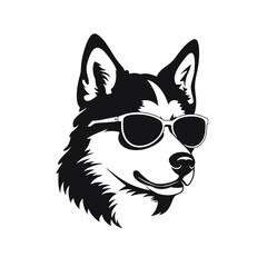 Husky dog silhouette