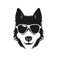 Husky dog silhouette