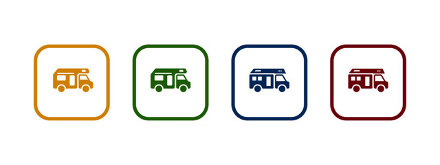 motor home icon vector illustration. vehicle camp icon concept.