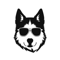 Husky dog silhouette