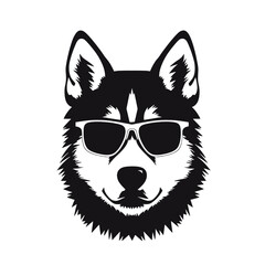 Husky dog silhouette