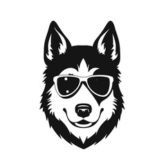 Husky dog silhouette