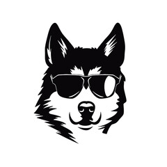 Husky dog silhouette