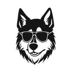 Husky dog silhouette