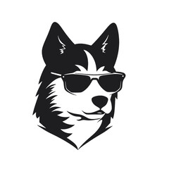 Husky dog silhouette