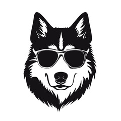 Husky dog silhouette vector  