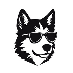 Husky dog silhouette vector  