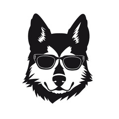 Husky dog silhouette vector  
