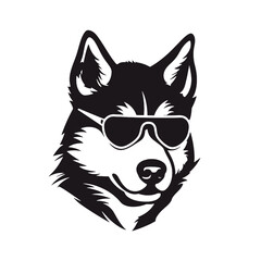 Husky dog silhouette vector  