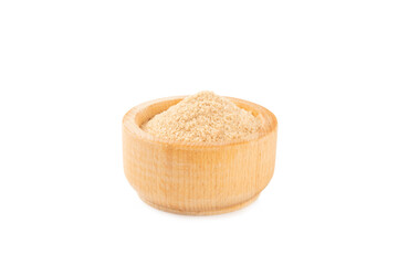Cinnamon sugar isolated on white background. Homemade cinnamon sugar in a bowl on background. Brown sugar. Spice mixture for drinks and baking.