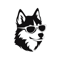 Husky dog silhouette vector  