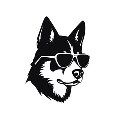 Husky dog silhouette vector  