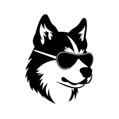 Husky dog silhouette vector  