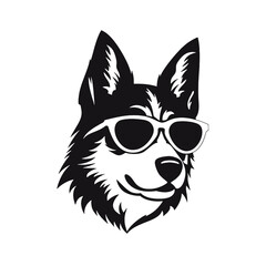 Husky dog silhouette vector  