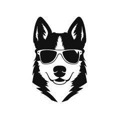 Husky dog silhouette vector  