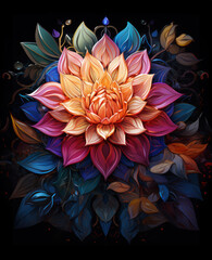 Fototapeta na wymiar Luminous Ethereal Blooms: A Symphony of Glass and Light