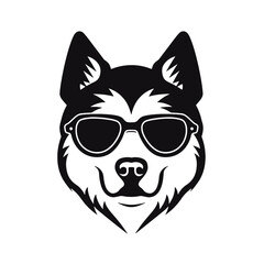 Husky dog silhouette vector  