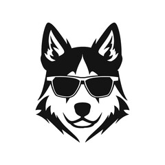 Husky dog silhouette vector  