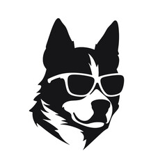 Husky dog silhouette vector  