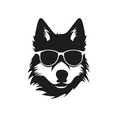 Husky dog silhouette vector  