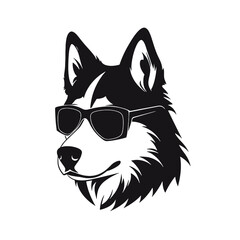 Husky dog silhouette vector  