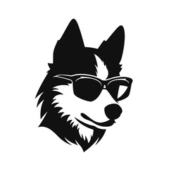 Husky dog silhouette vector  