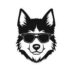 Husky dog silhouette vector  