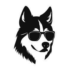 Husky dog silhouette vector  