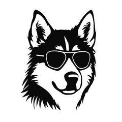 Husky dog silhouette vector  