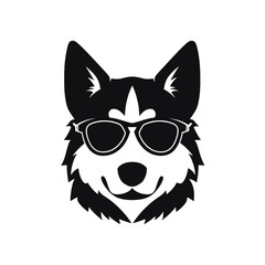Husky dog silhouette vector  