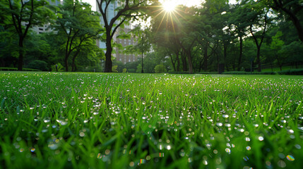 green grass and sun