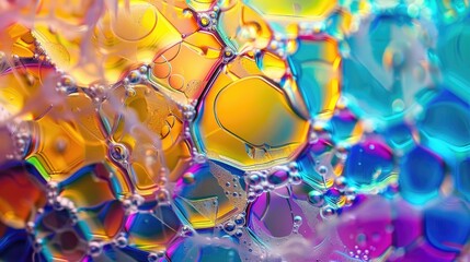 Obraz premium Colorful backgrounds made from soap bubbles creating rainbow hues